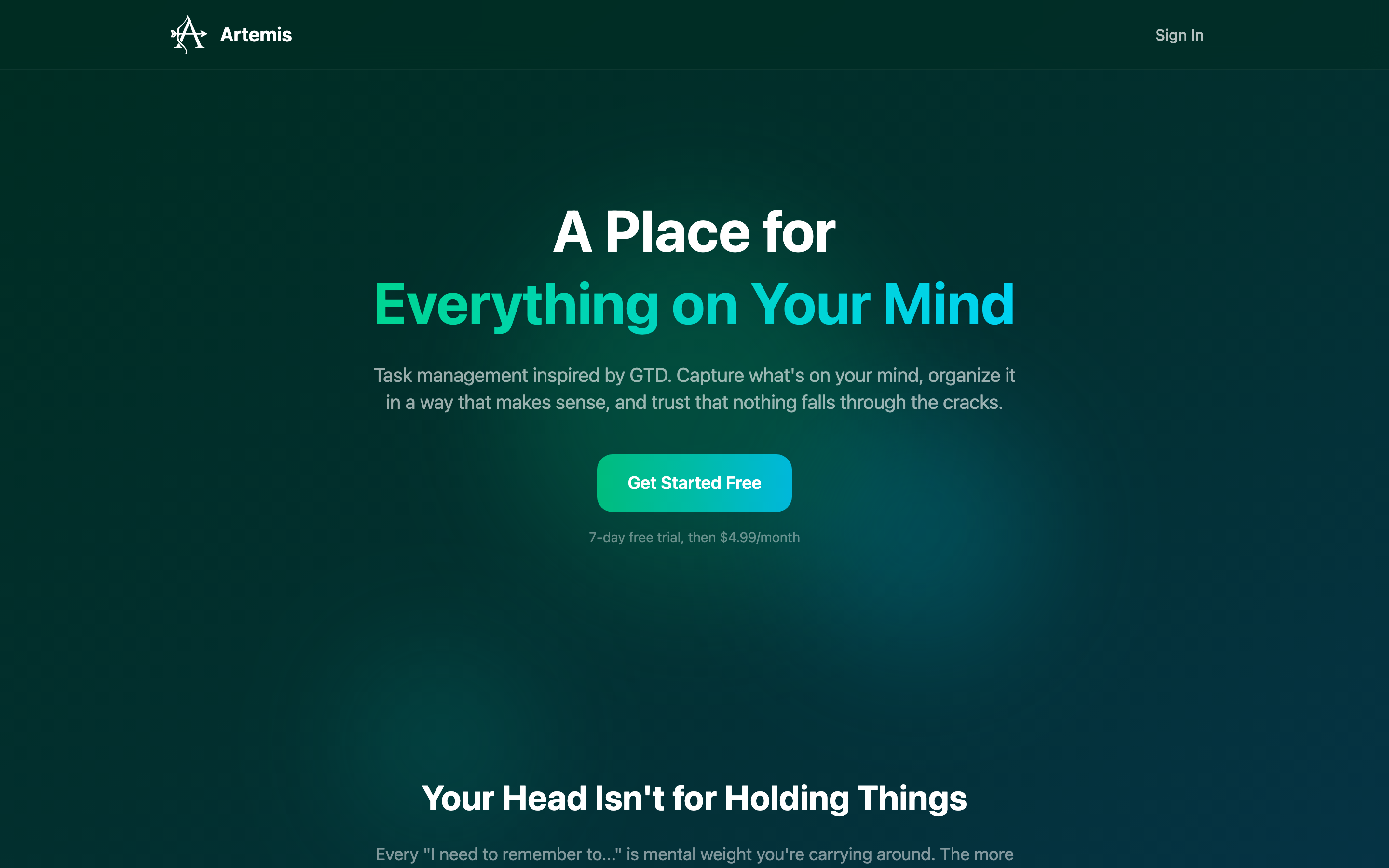Artemis web app